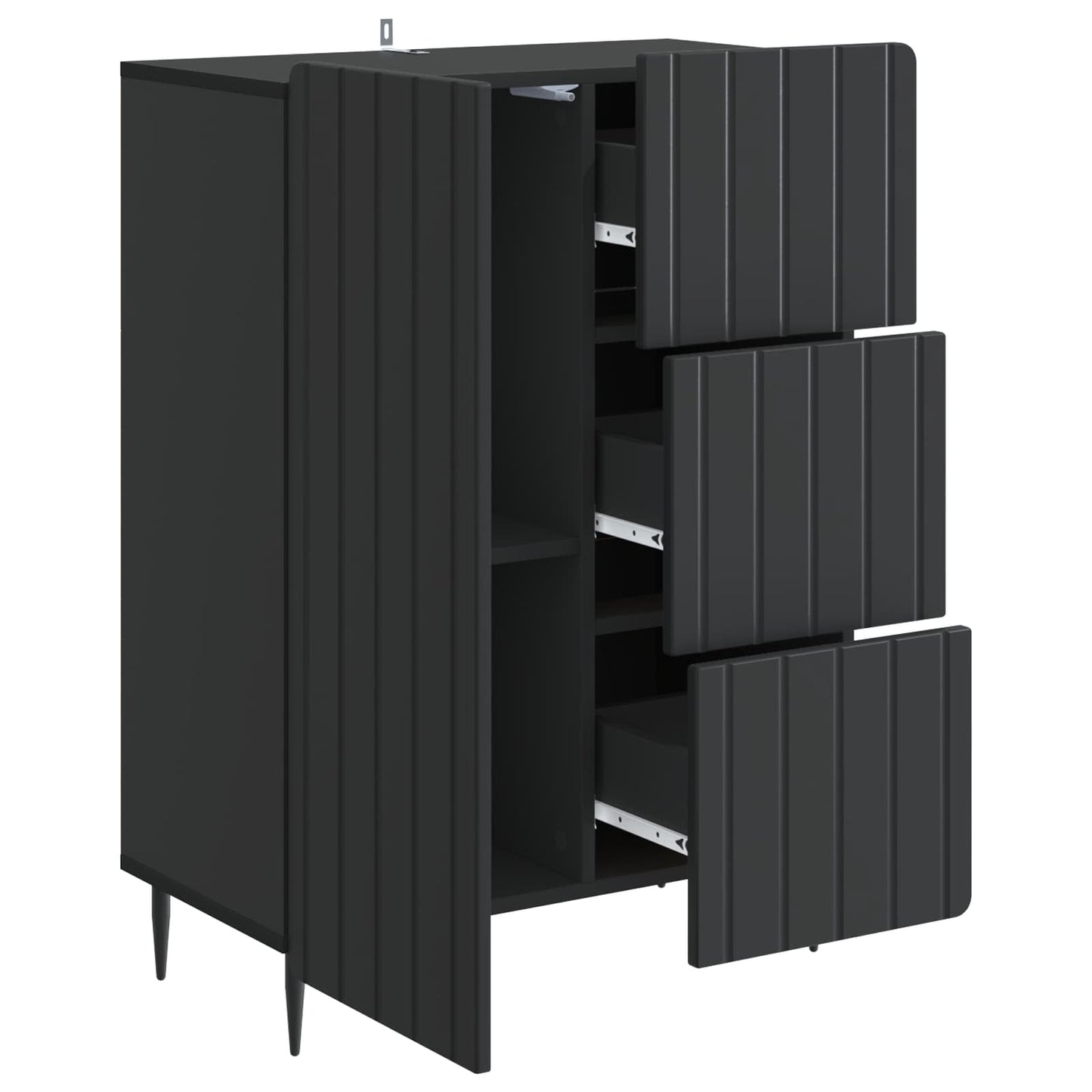 Serviesskap med skuff Svart 66 x 34,5 x 91,5 cm Konstruert tre