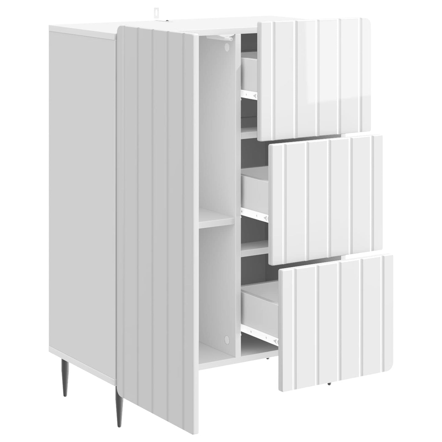Serviesskap Høgglans hvit 66 x 34,5 x 91,5 cm Konstruert tre