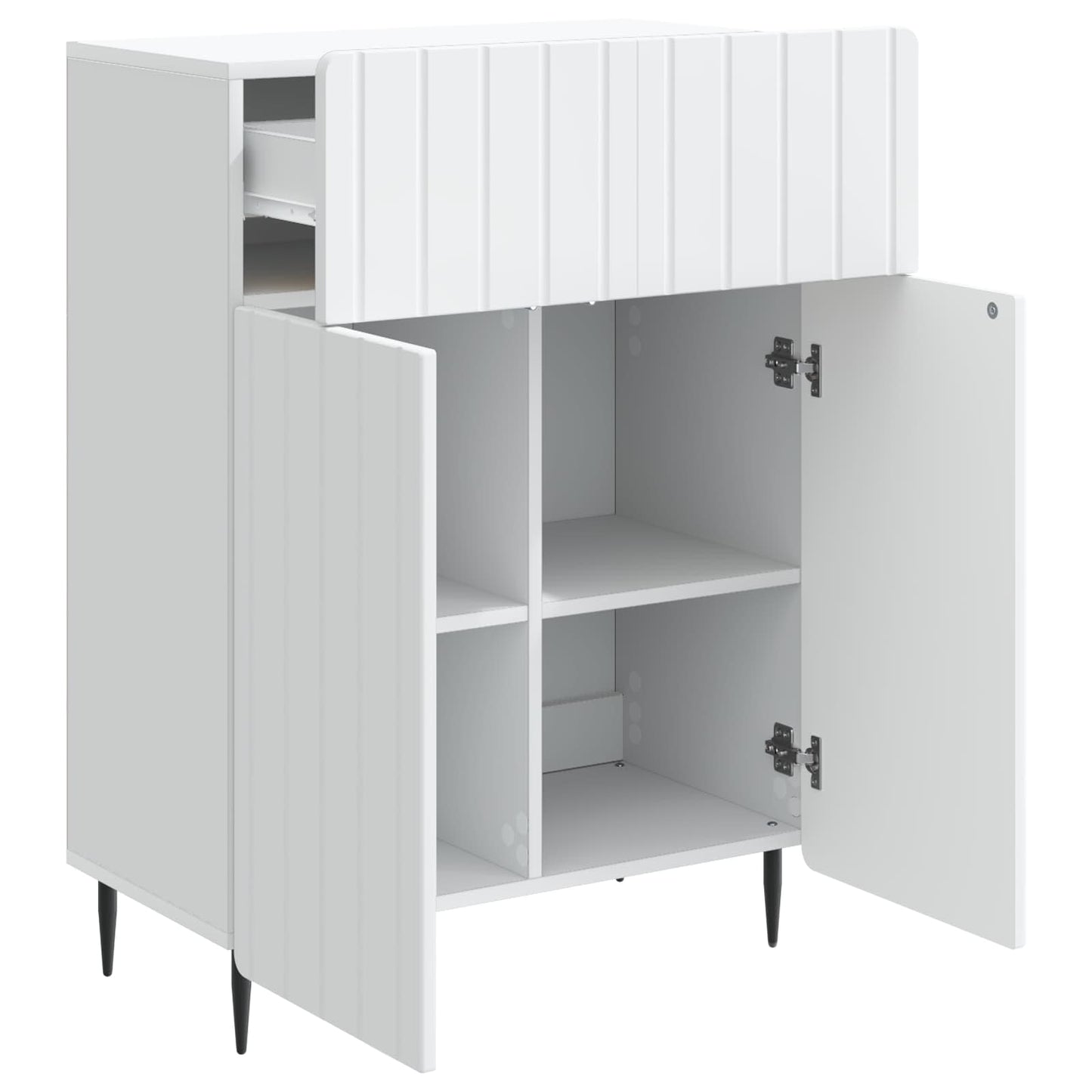 Serviesskap med skuff Hvit 66 x 34,5 x 92 cm Konstruert tre