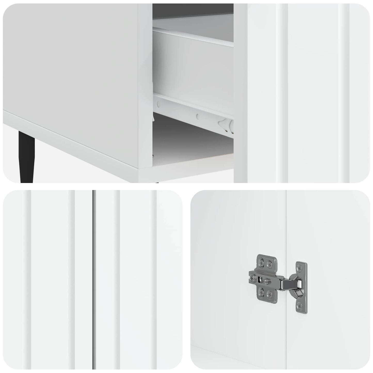 Serviesskap med skuff Hvit 66 x 34,5 x 97 cm Konstruert tre