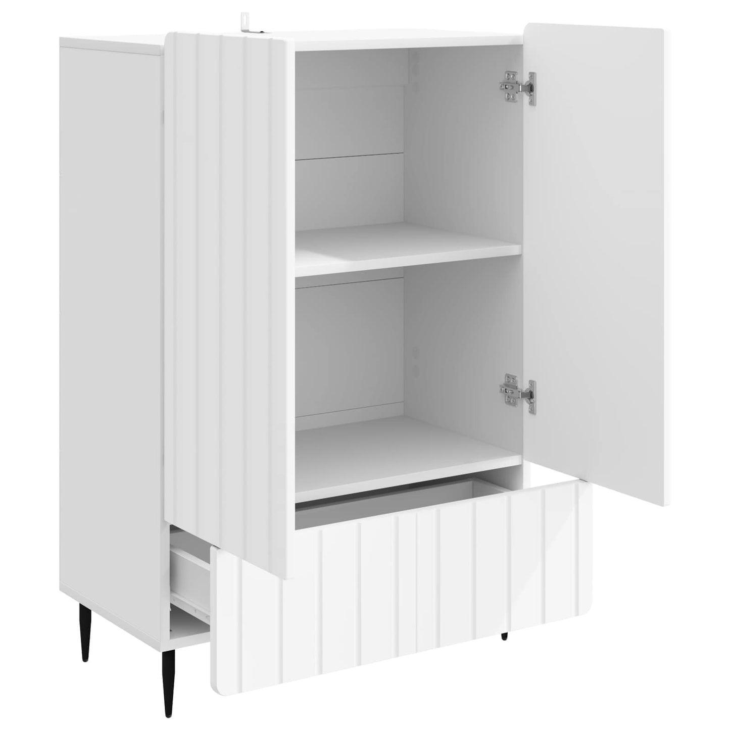 Serviesskap med skuff Hvit 66 x 34,5 x 97 cm Konstruert tre