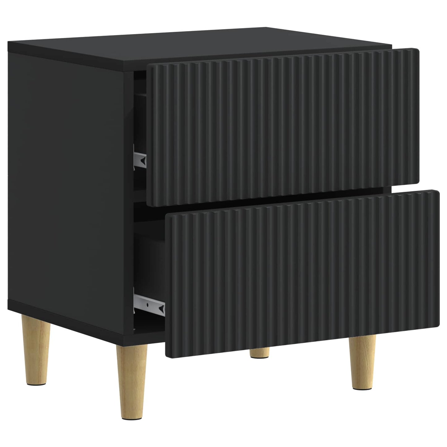 Nattbordskap 2 pcs Svart 43 x 34,5 x 48 cm Konstruert tre
