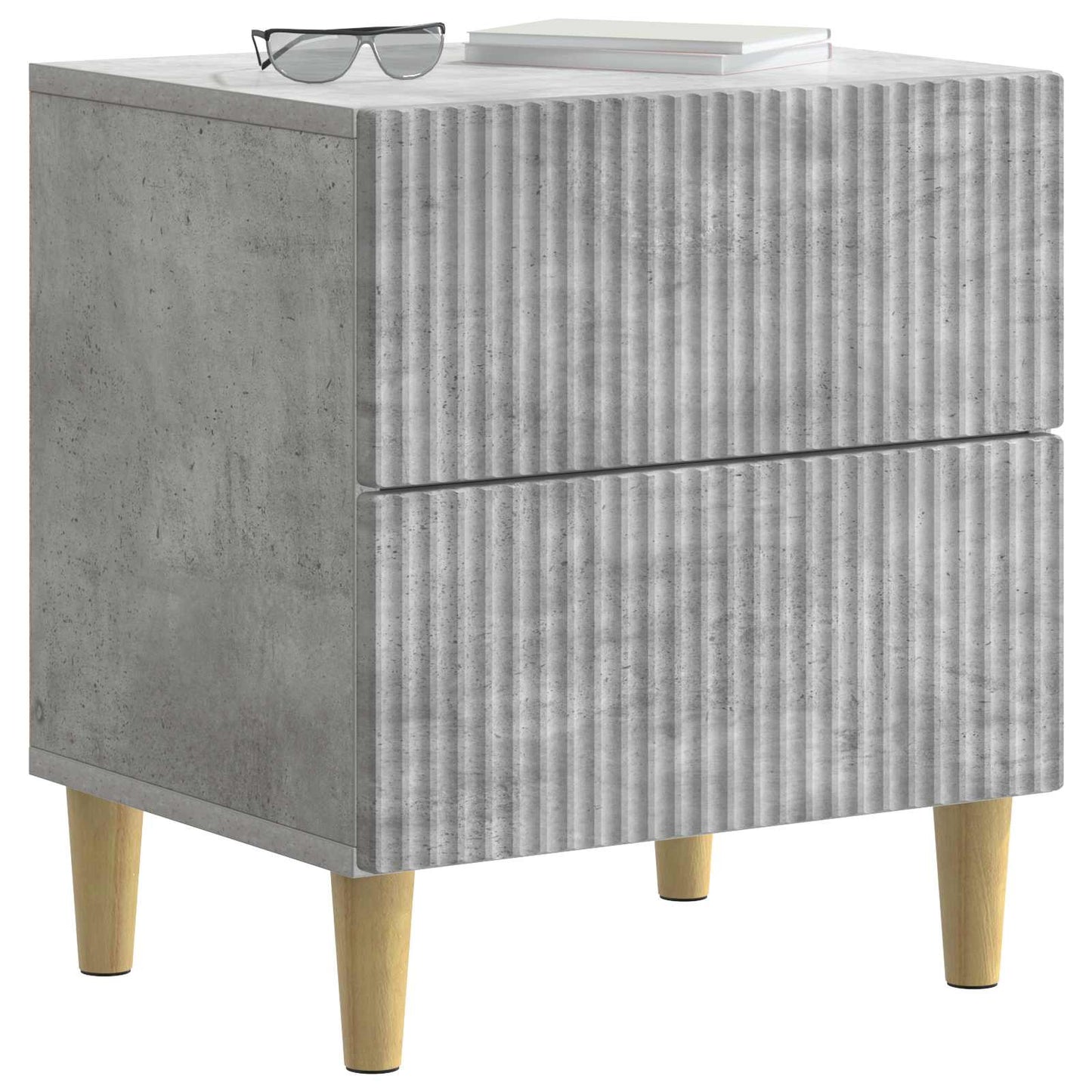 Nattbordskap 2 pcs Betonggrå 43 x 34,5 x 48 cm Konstruert tre