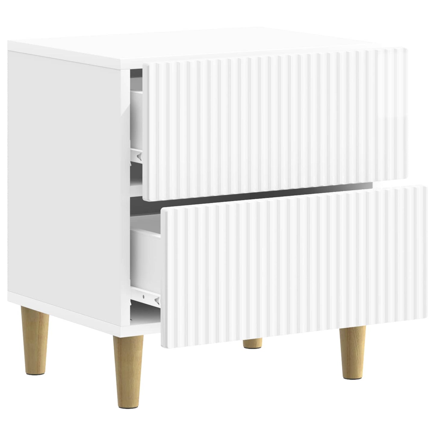 Nattbordskap Høgglans hvit 43 x 34,5 x 48 cm Konstruert tre