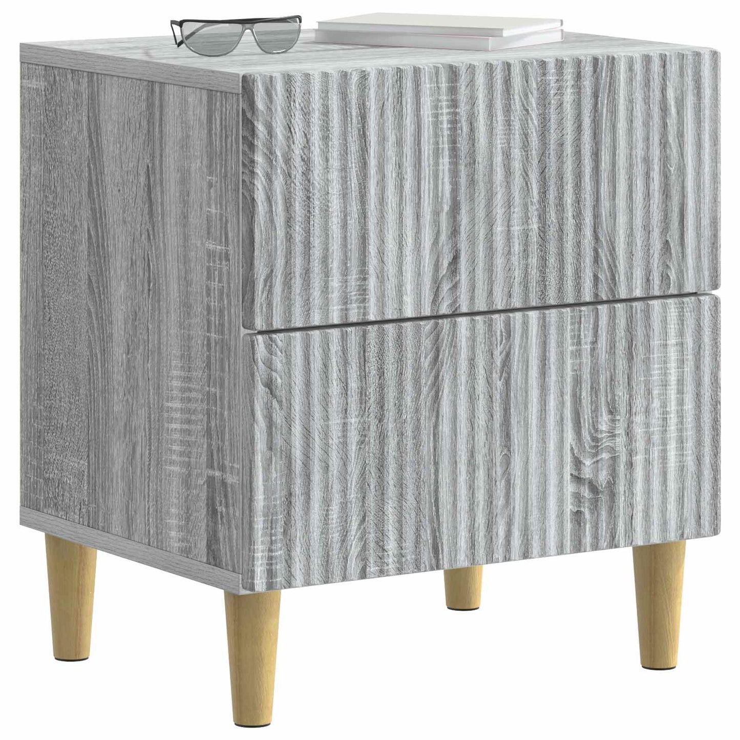 Nattbordskap 2 pcs Grå sonoma 43 x 34,5 x 48 cm Konstruert tre