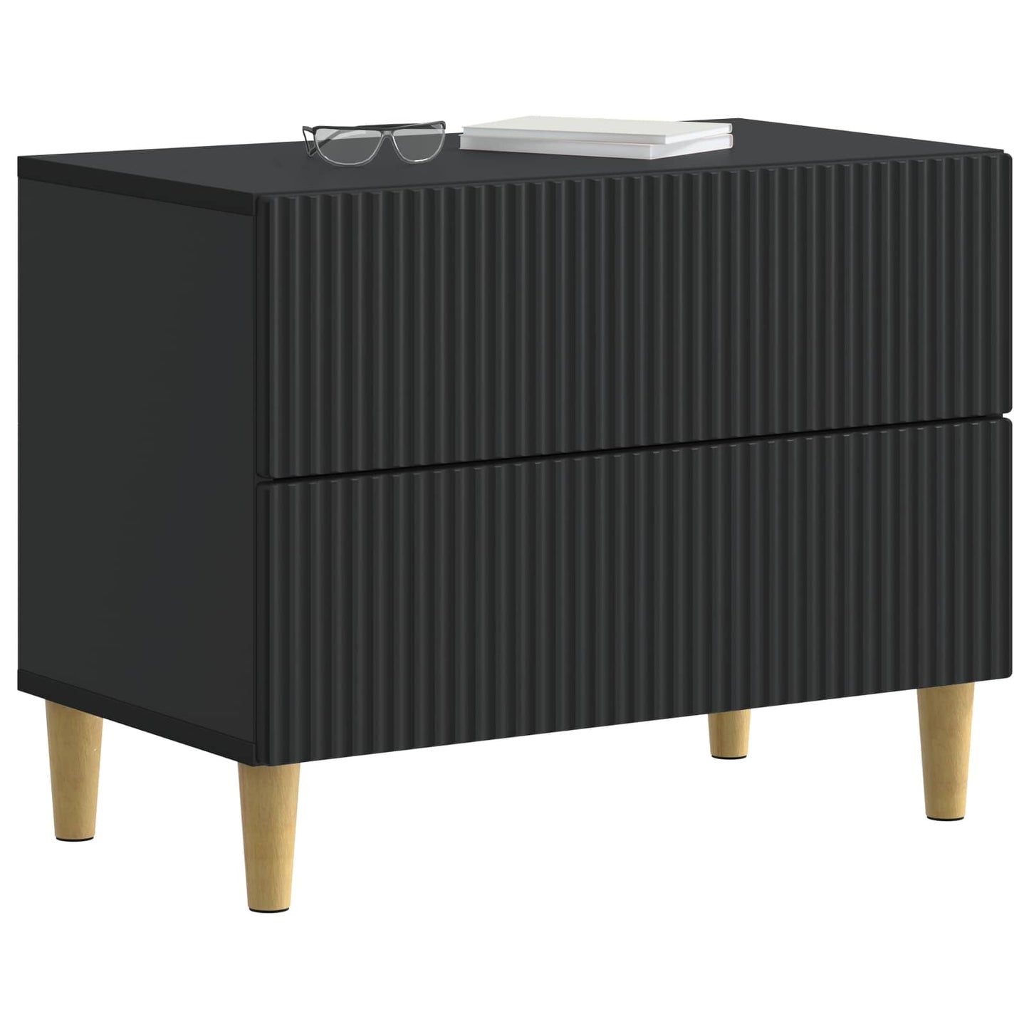 Nattbordskap med skuff Svart 62 x 34,5 x 48 cm Konstruert tre
