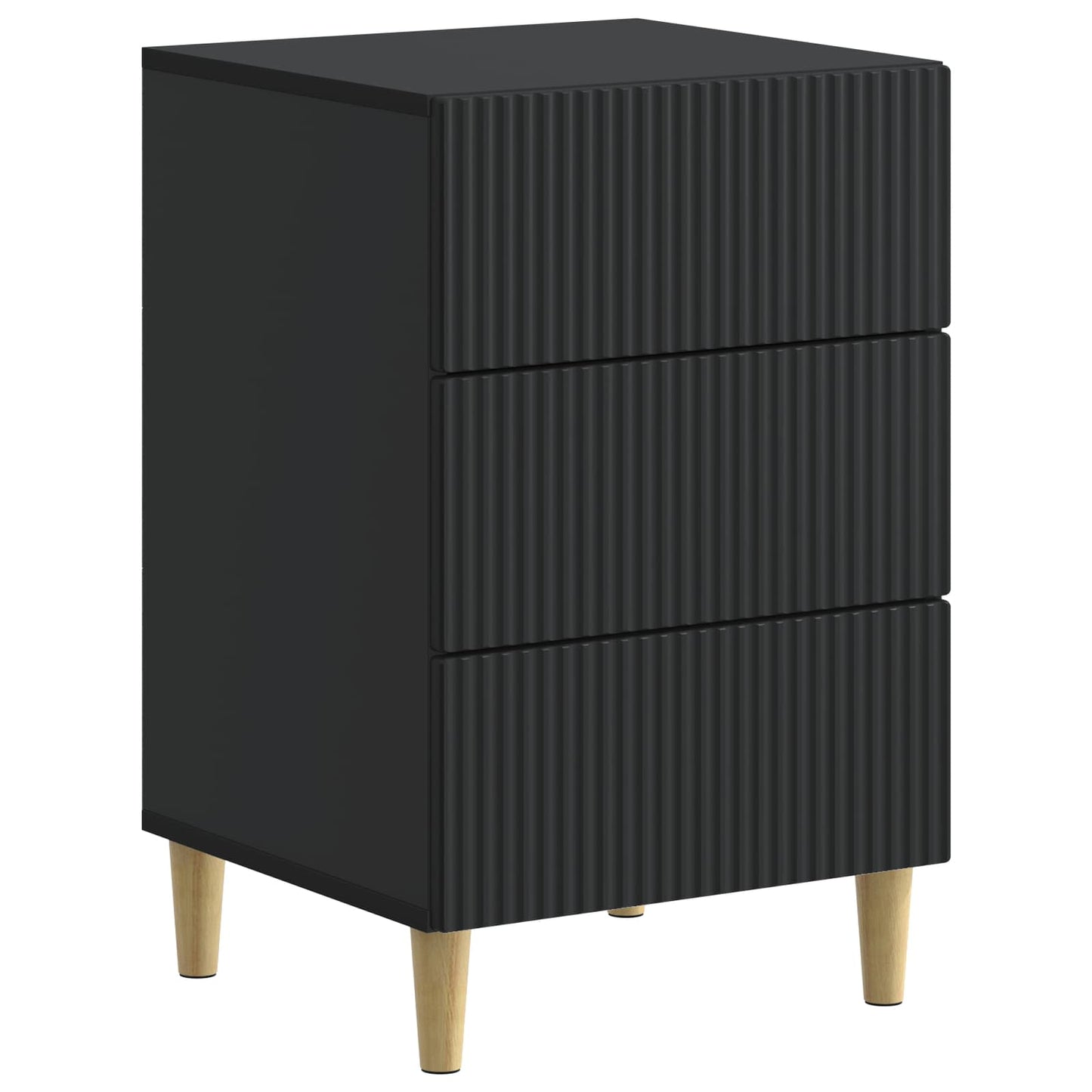 Nattbordskap med skuff Svart 43 x 41 x 66,5 cm Konstruert tre