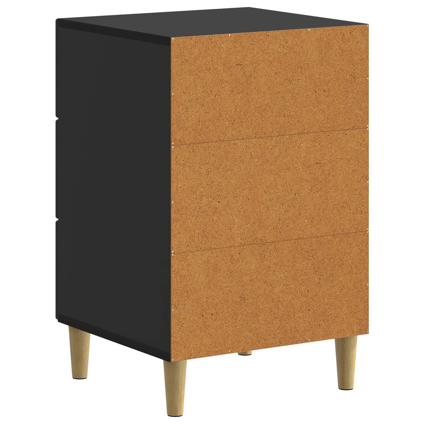 Nattbordskap med skuff Svart 43 x 41 x 66,5 cm Konstruert tre
