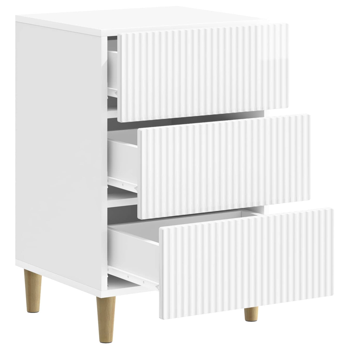 Nattbordskap Høgglans hvit 43 x 41 x 66,5 cm Konstruert tre