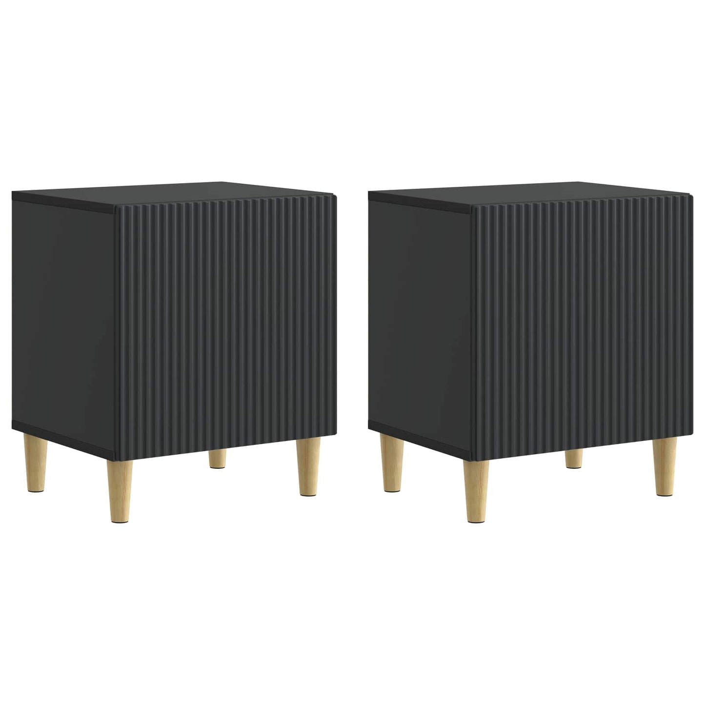 Nattbordskap 2 pcs Svart 43 x 34,5 x 50 cm Konstruert tre