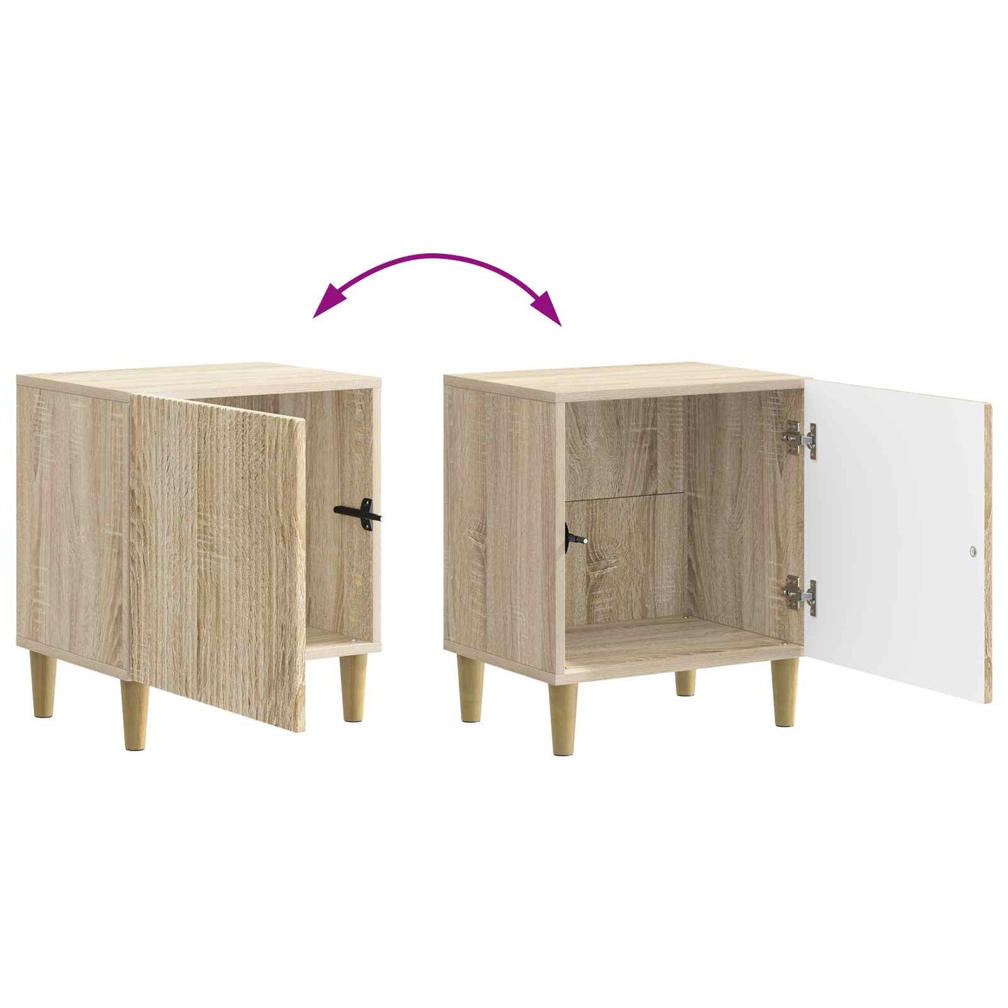 Nattbordskap 2 pcs Sonoma eik 43 x 34,5 x 50 cm Konstruert tre