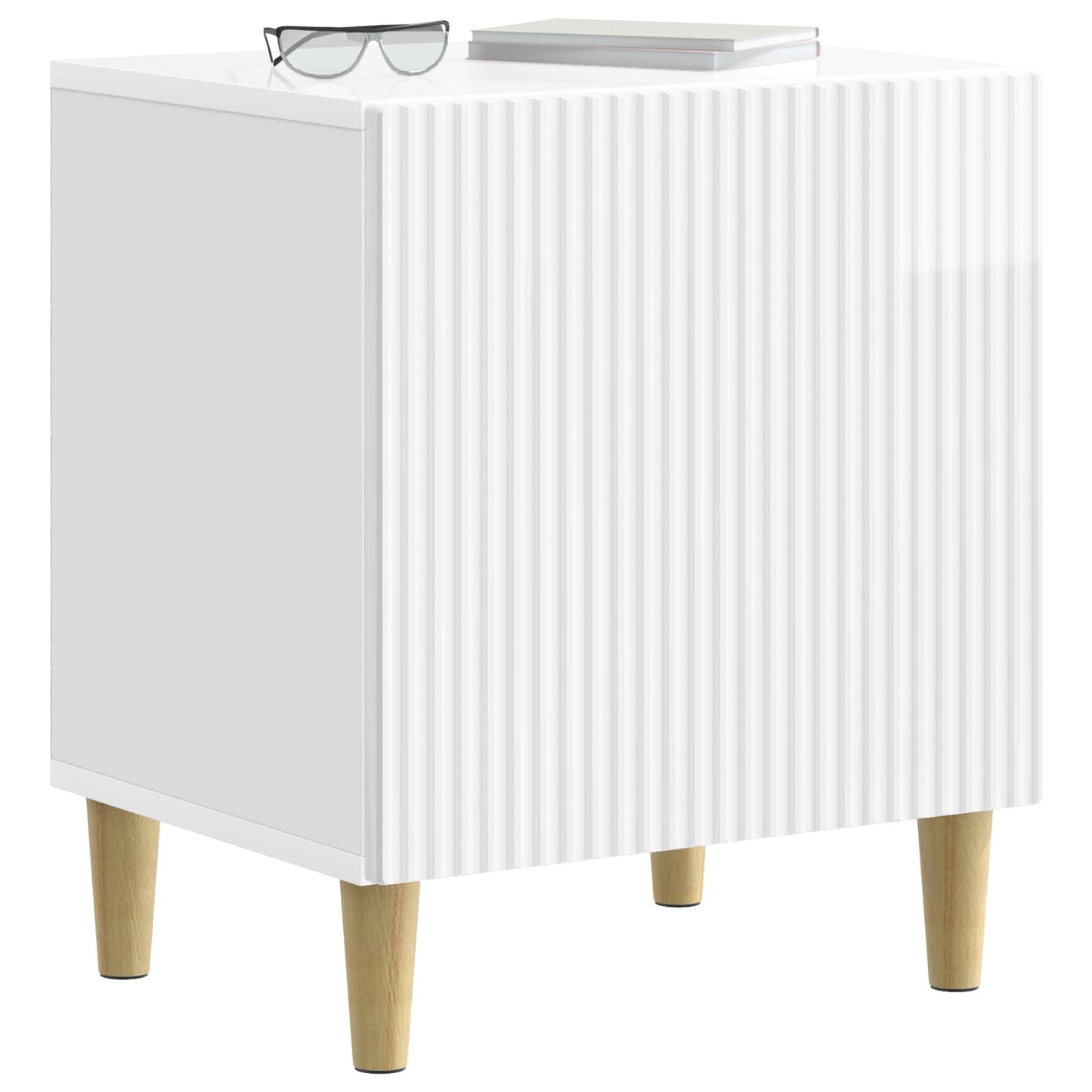 Nattbordskap Høgglans hvit 43 x 34,5 x 50 cm Konstruert tre