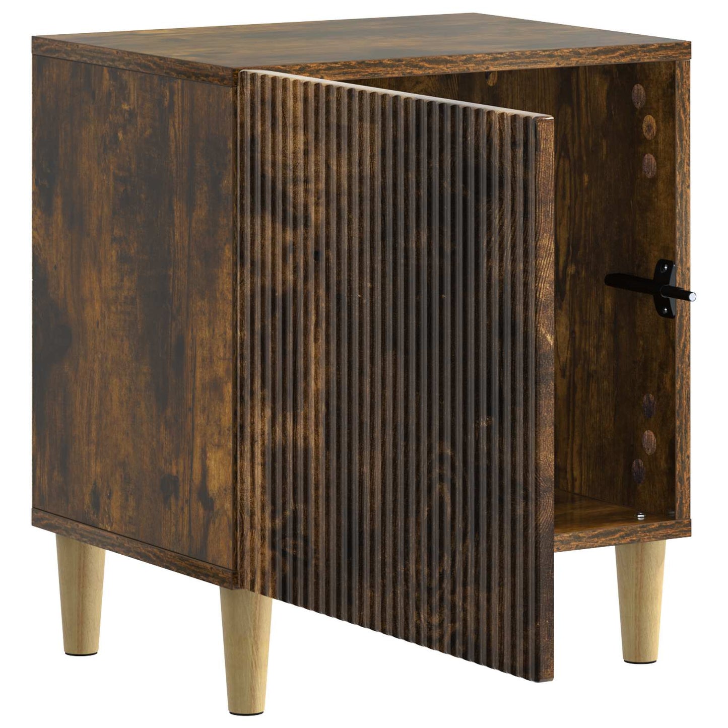 Nattbordskap 2 pcs Røkt Eik 43 x 34,5 x 50 cm Konstruert tre