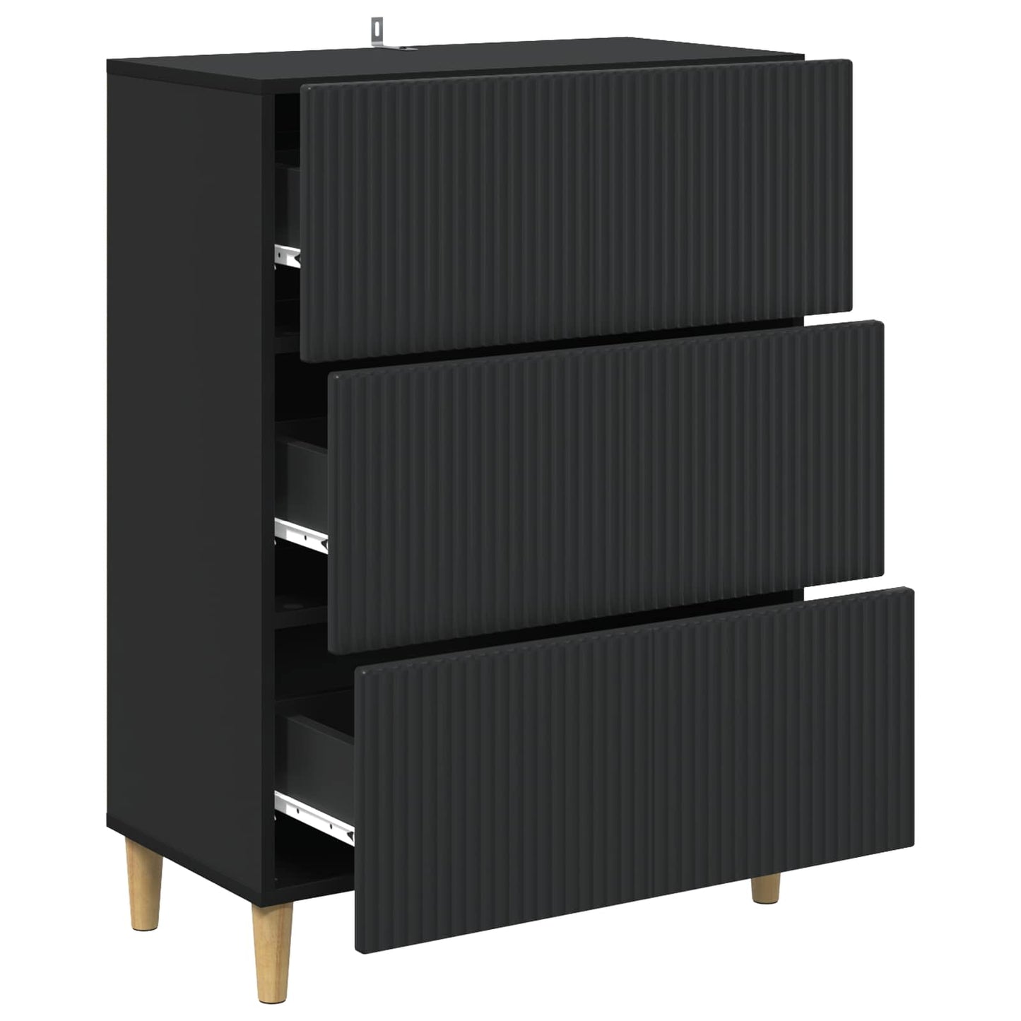 Skuffeskap Svart 66 x 34,5 x 90 cm Konstruert tre