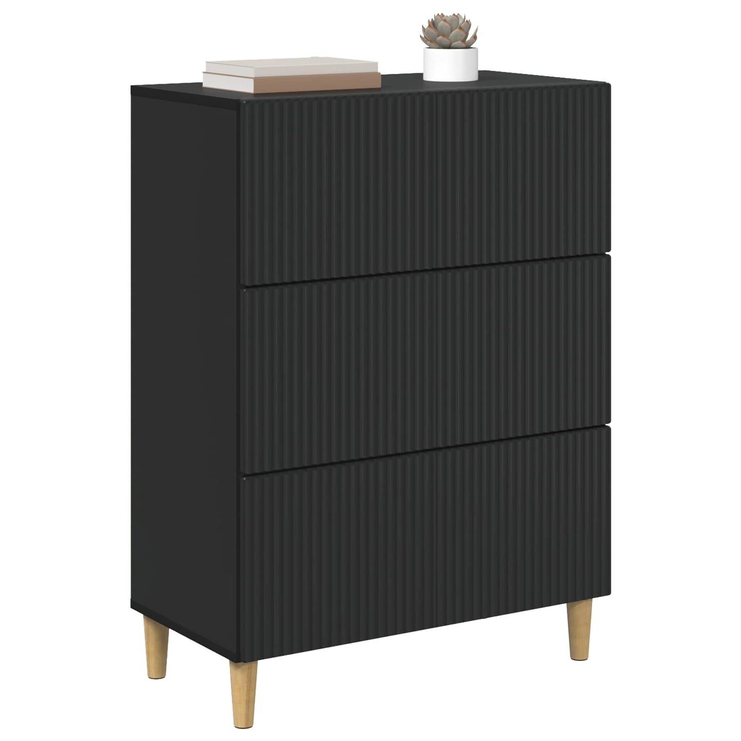 Skuffeskap Svart 66 x 34,5 x 90 cm Konstruert tre