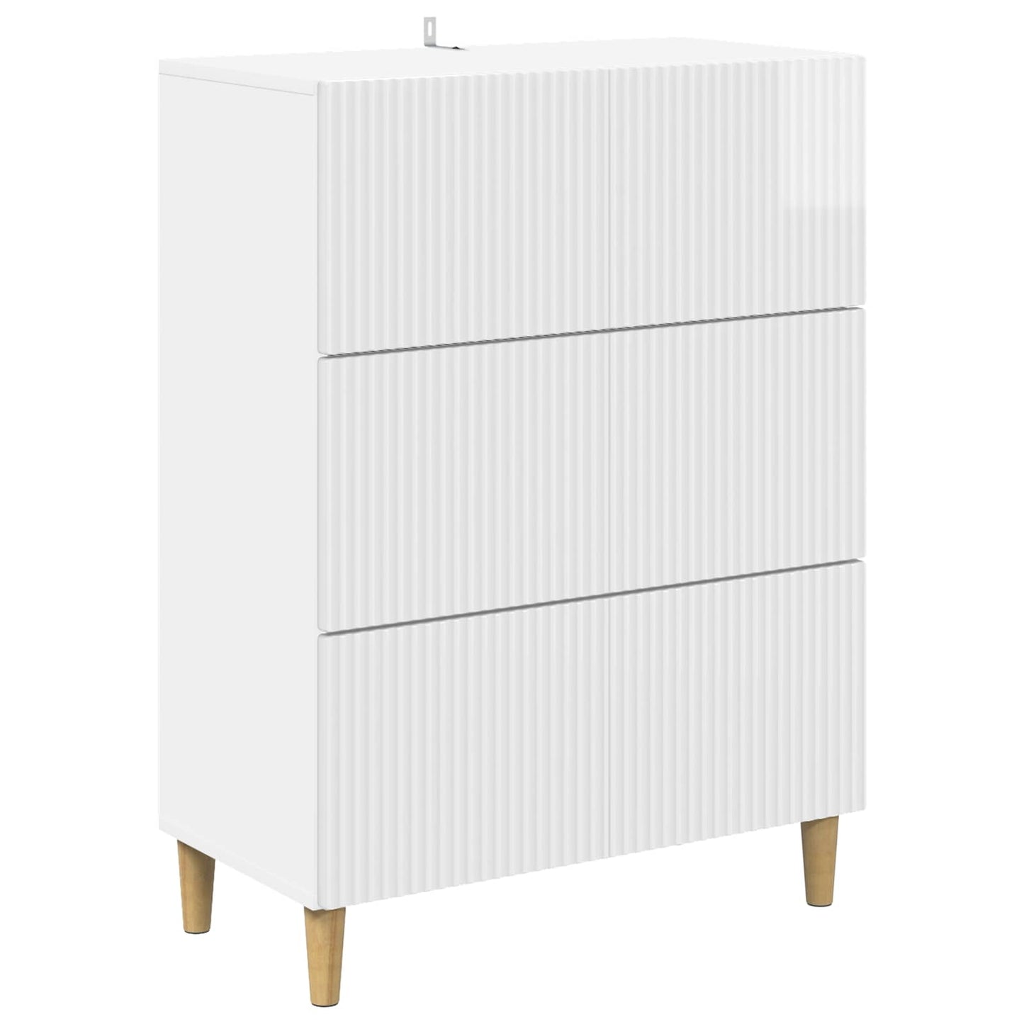 Skuffeskap Høgglans hvit 66 x 34,5 x 90 cm Konstruert tre