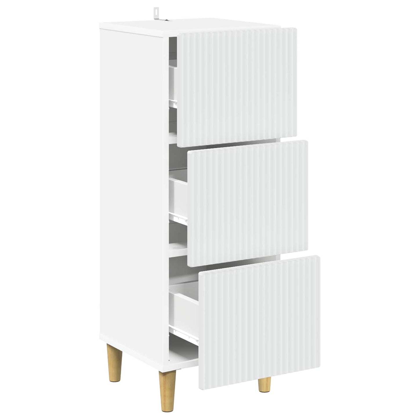 Skuffeskap Hvit 33 x 34,5 x 90 cm Konstruert tre
