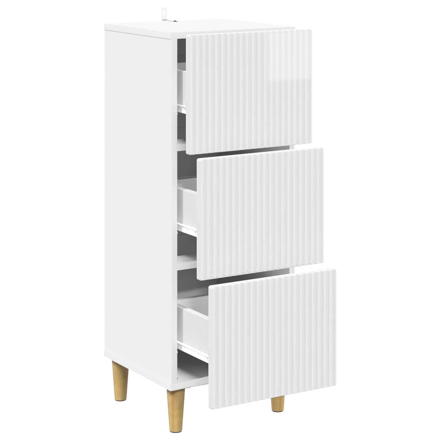 Skuffeskap Høgglans hvit 33 x 34,5 x 90 cm Konstruert tre