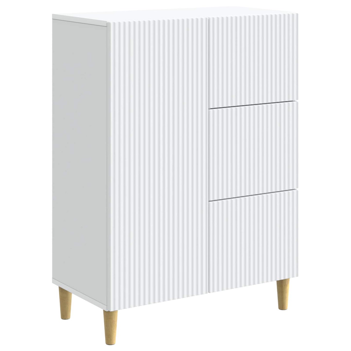 Serviesskap med skuff Hvit 66 x 34,5 x 90 cm Konstruert tre