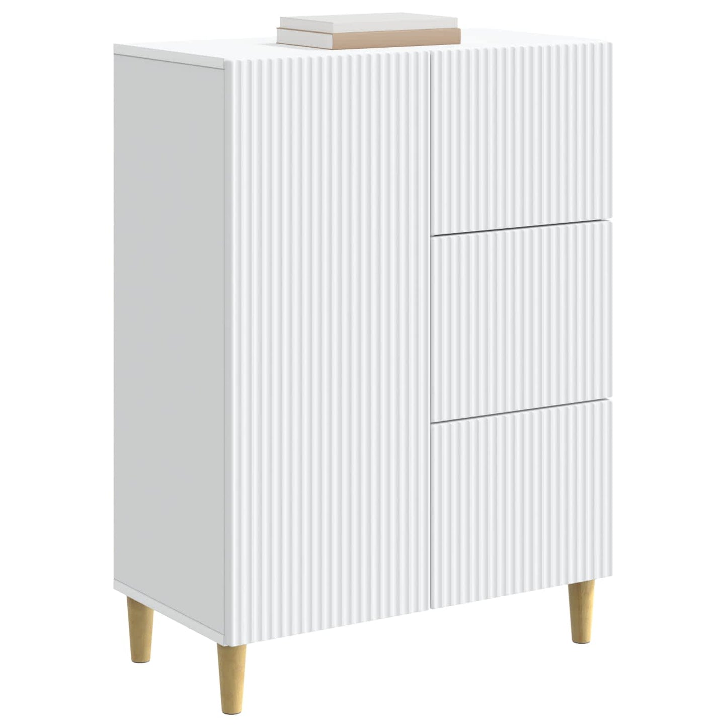 Serviesskap med skuff Hvit 66 x 34,5 x 90 cm Konstruert tre