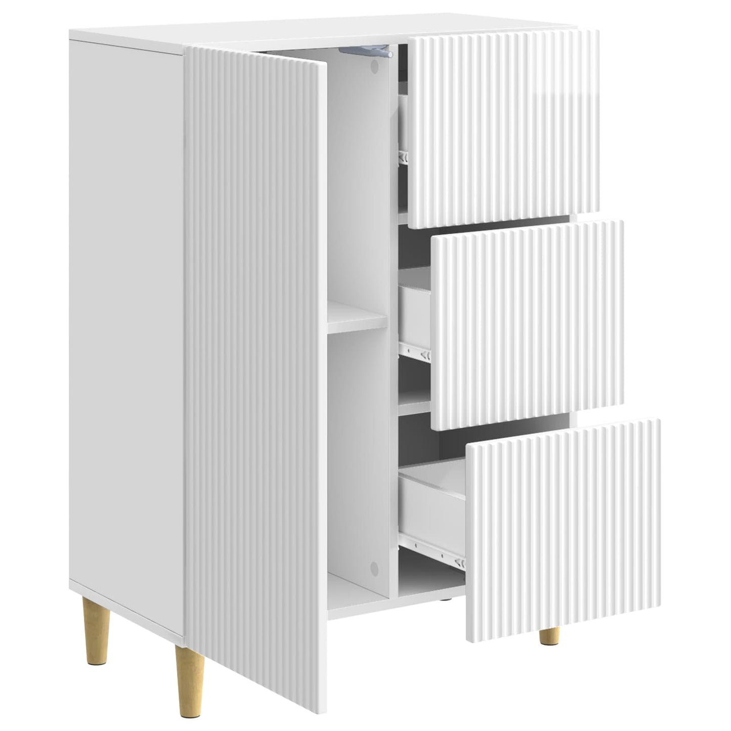 Serviesskap Høgglans hvit 66 x 34,5 x 90 cm Konstruert tre