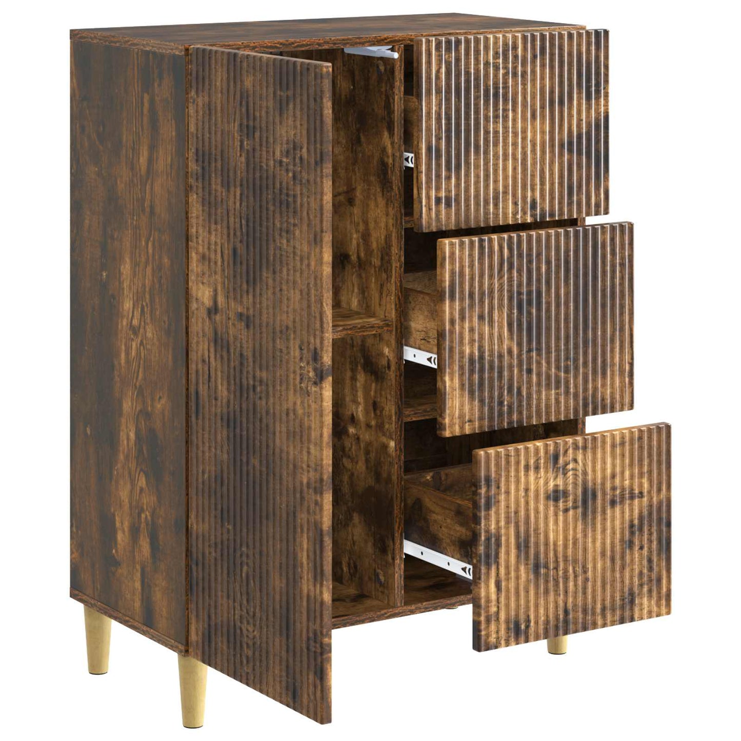Serviesskap med skuff Røkt Eik 66 x 34,5 x 90 cm Konstruert tre