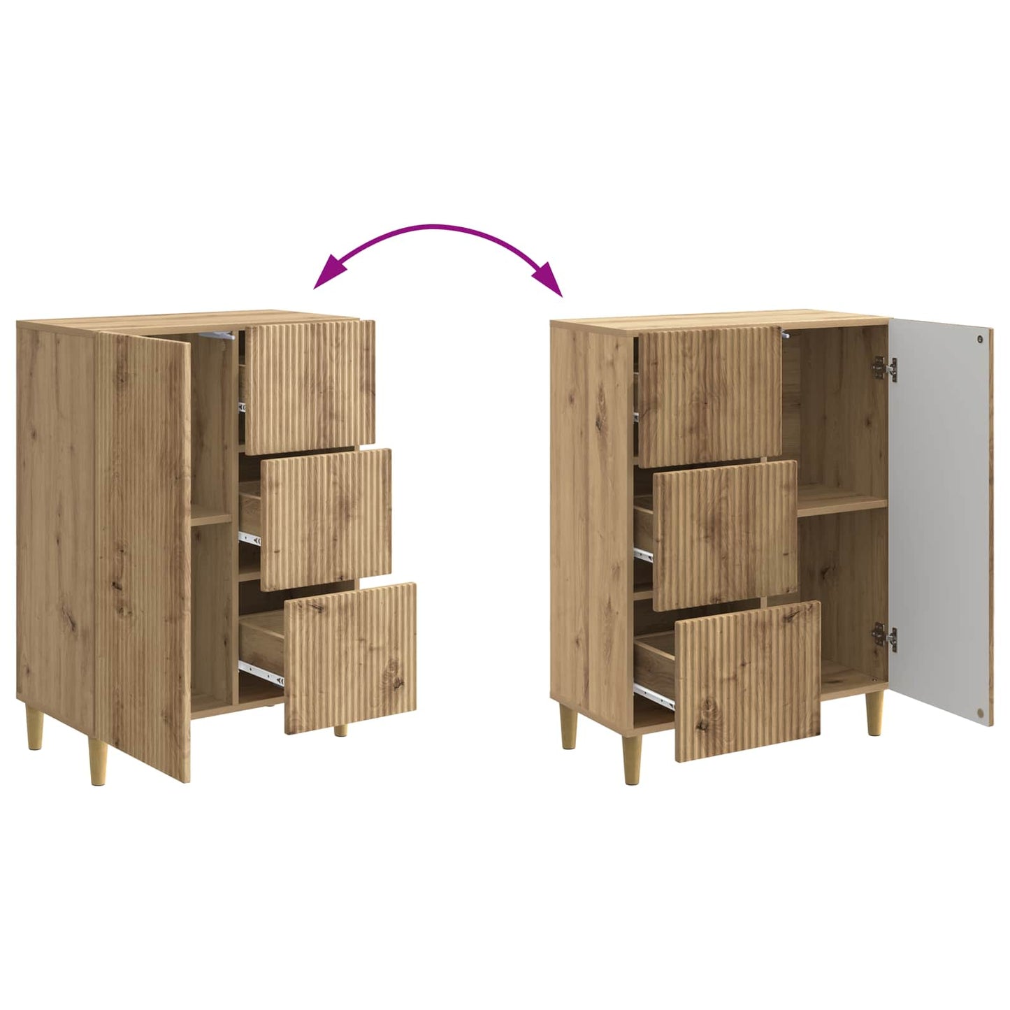 Serviesskap Artisan eik 66 x 34,5 x 90 cm Konstruert tre