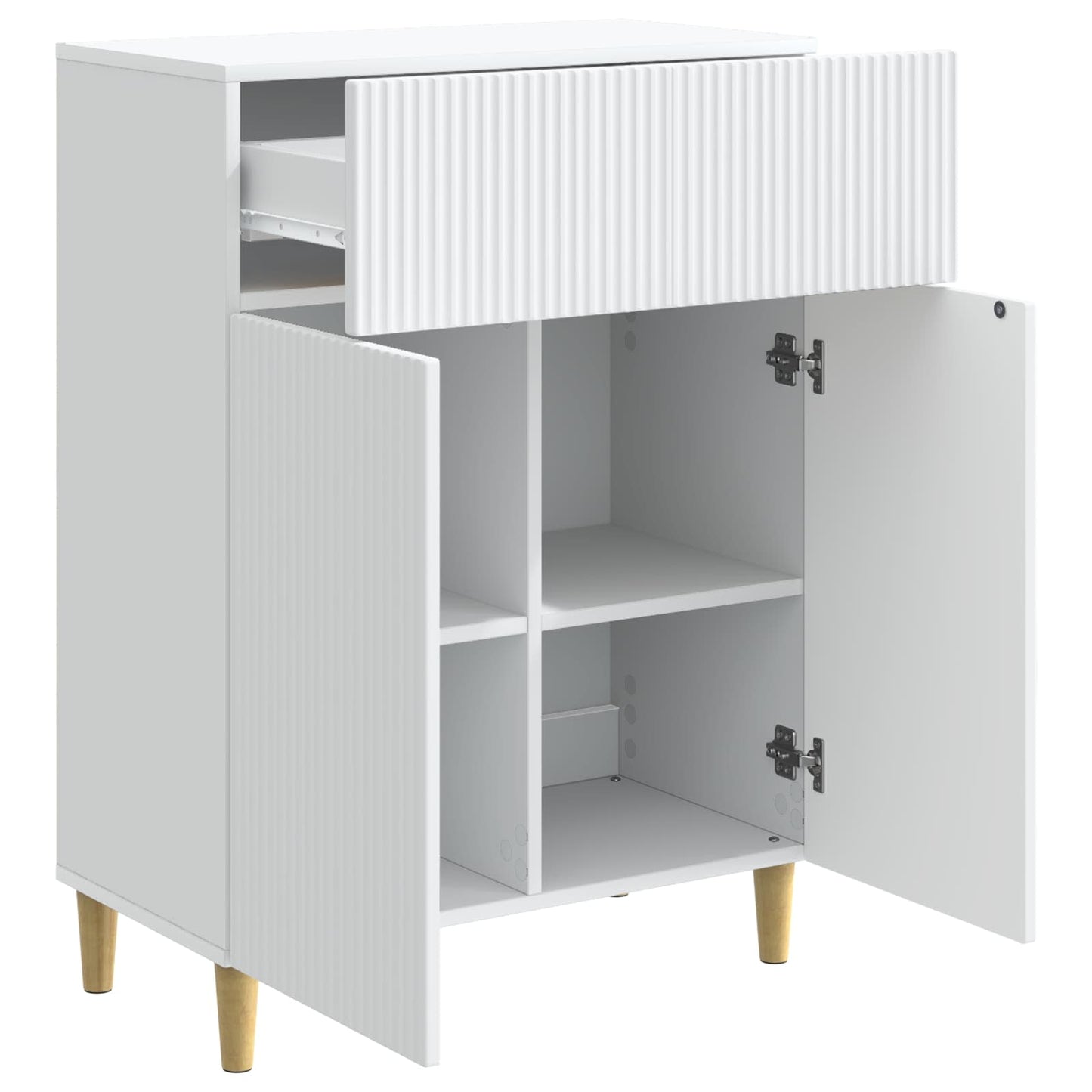 Serviesskap med skuff Hvit 66 x 34,5 x 90 cm Konstruert tre