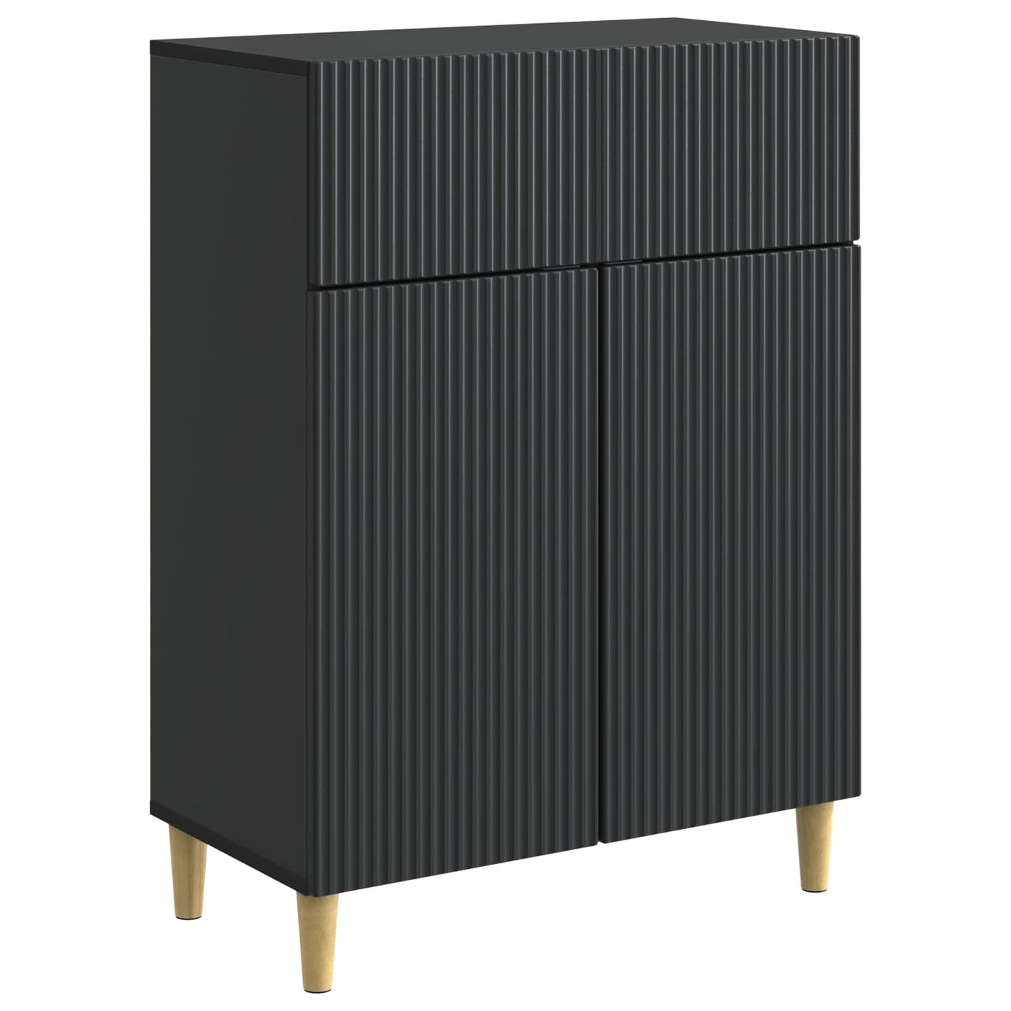 Serviesskap med skuff Svart 66 x 34,5 x 90 cm Konstruert tre