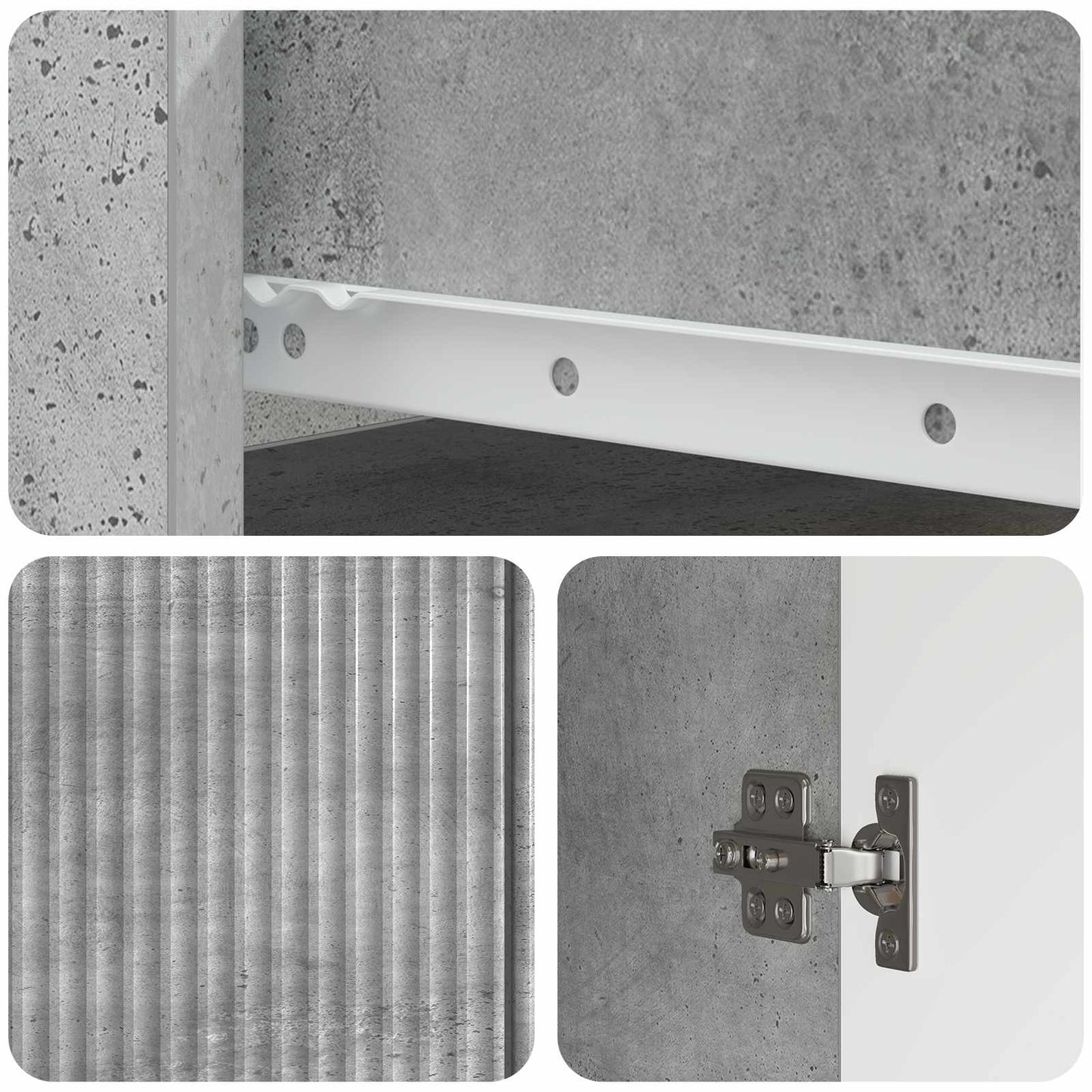 Serviesskap Betonggrå 66 x 34,5 x 90 cm Konstruert tre