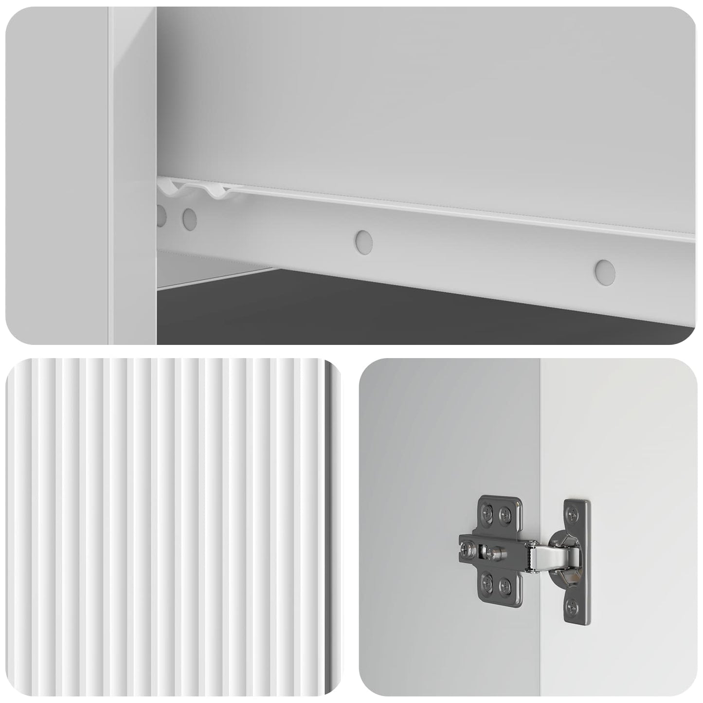 Serviesskap Høgglans hvit 66 x 34,5 x 90 cm Konstruert tre