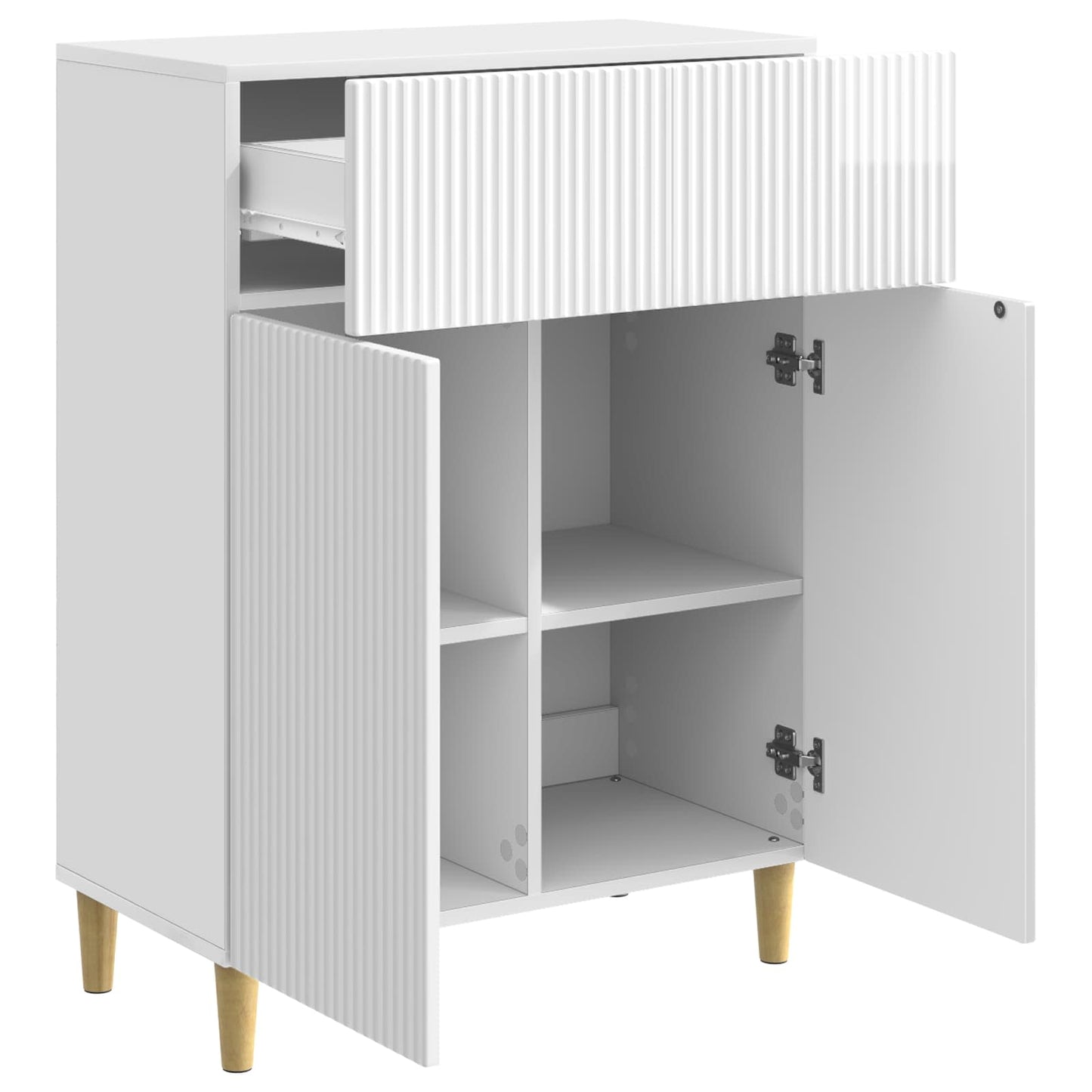 Serviesskap Høgglans hvit 66 x 34,5 x 90 cm Konstruert tre