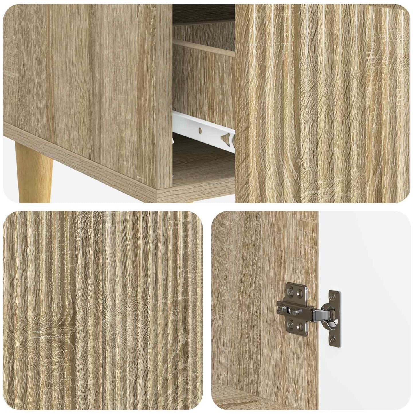 Serviesskap Sonoma eik 66 x 34,5 x 95 cm Konstruert tre
