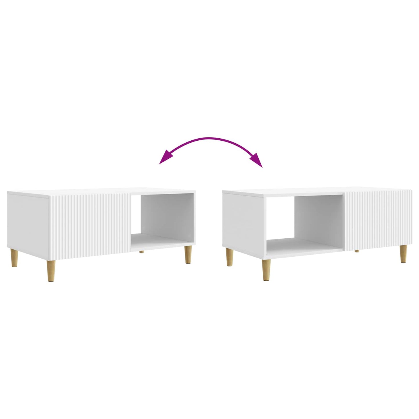 Kaffebord Hvit 90 x 50 x 40 cm Konstruert tre