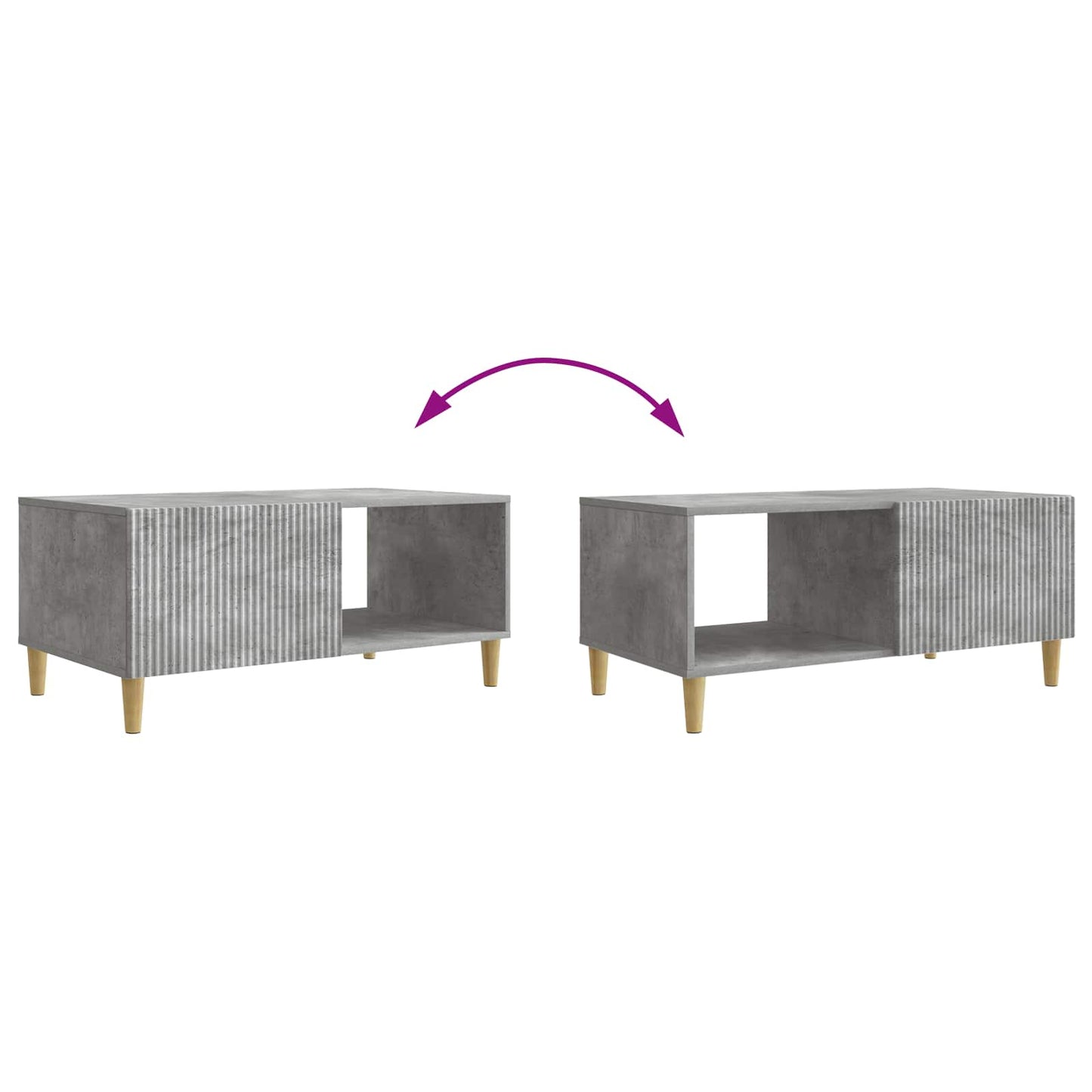 Kaffebord Betonggrå 90 x 50 x 40 cm Konstruert tre