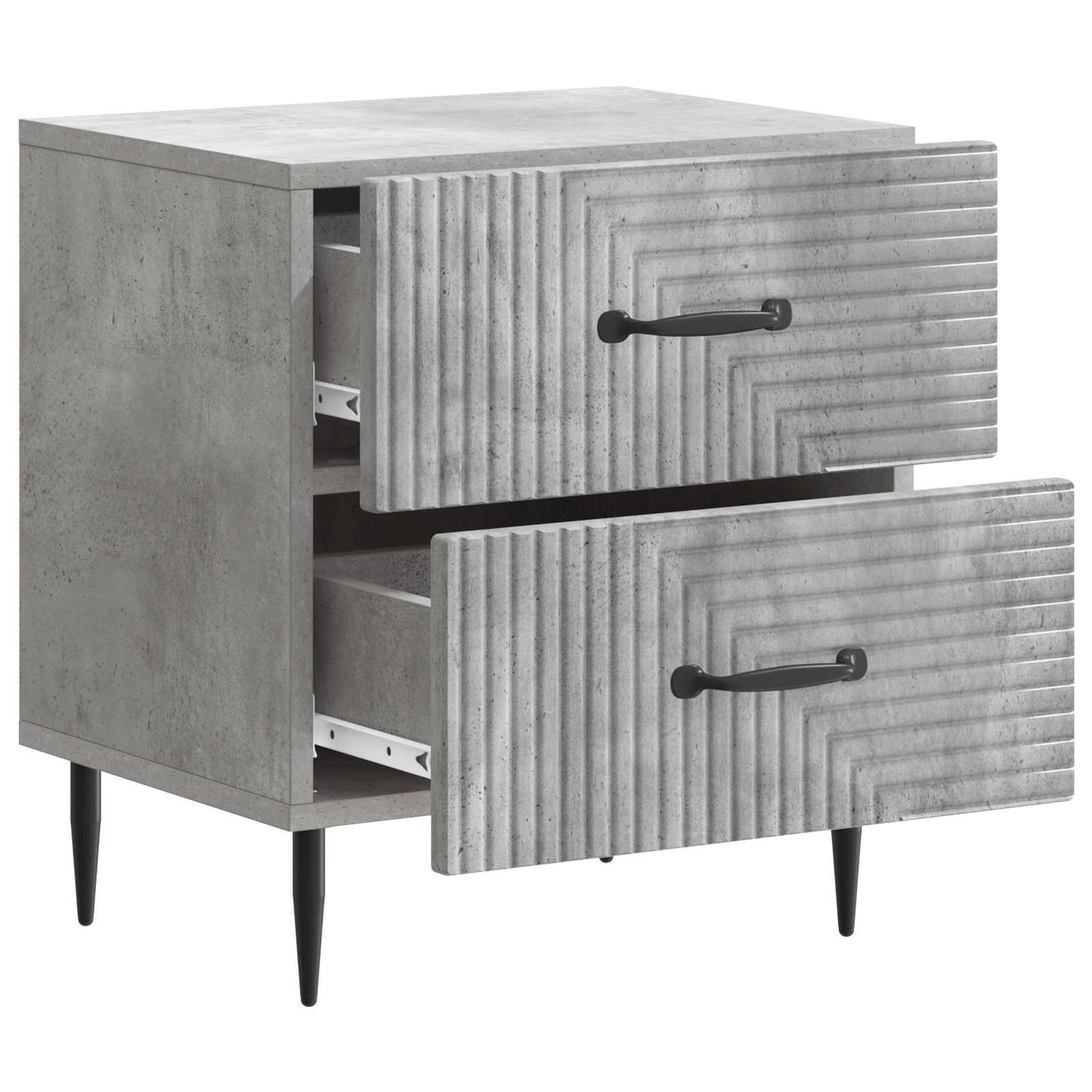 Nattbordskap 2 pcs Betonggrå 43 x 34,5 x 47,5 cm Konstruert tre