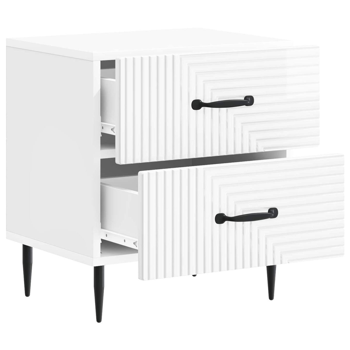 Nattbordskap Høgglans hvit 43 x 34,5 x 47,5 cm Konstruert tre