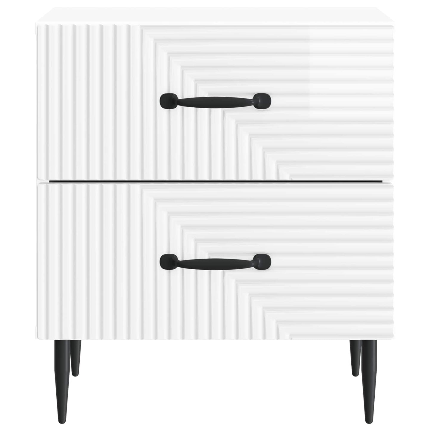 Nattbordskap Høgglans hvit 43 x 34,5 x 47,5 cm Konstruert tre