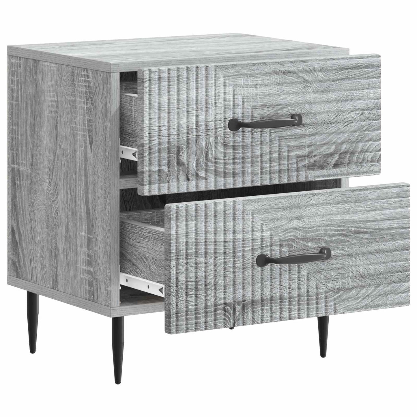 Nattbordskap med skuff 2 pcs Grå sonoma 43 x 34,5 x 47,5 cm