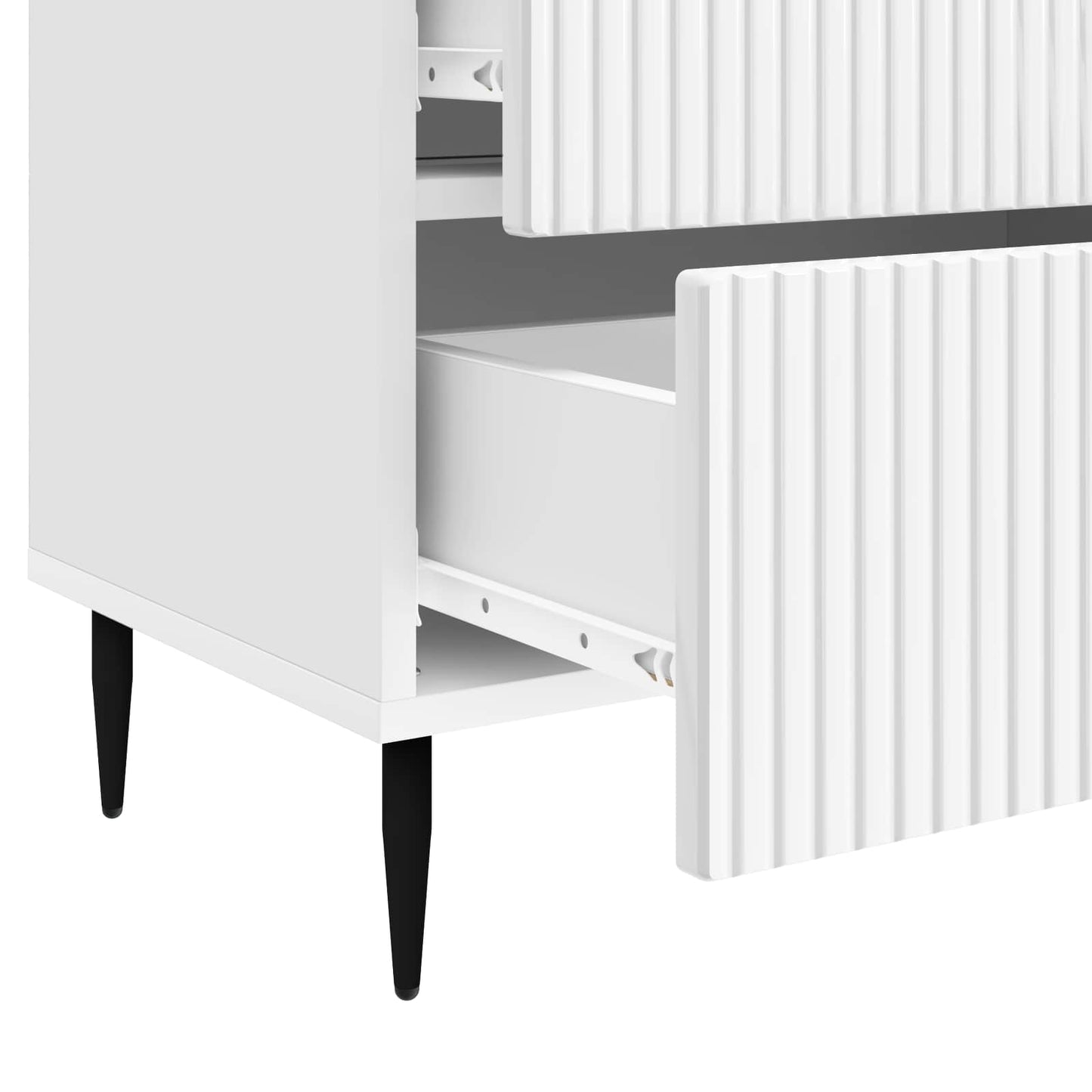 Nattbordskap Høgglans hvit 62 x 34,5 x 47,5 cm Konstruert tre