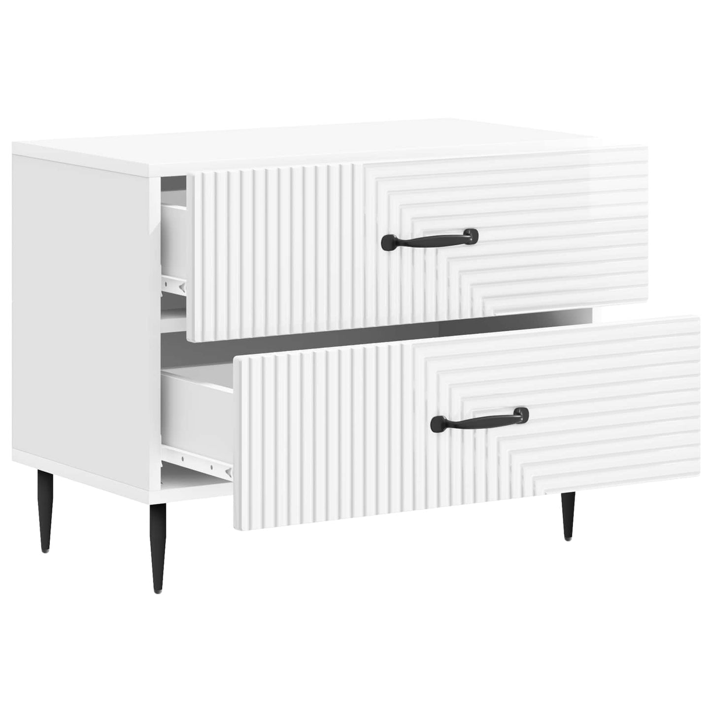 Nattbordskap Høgglans hvit 62 x 34,5 x 47,5 cm Konstruert tre