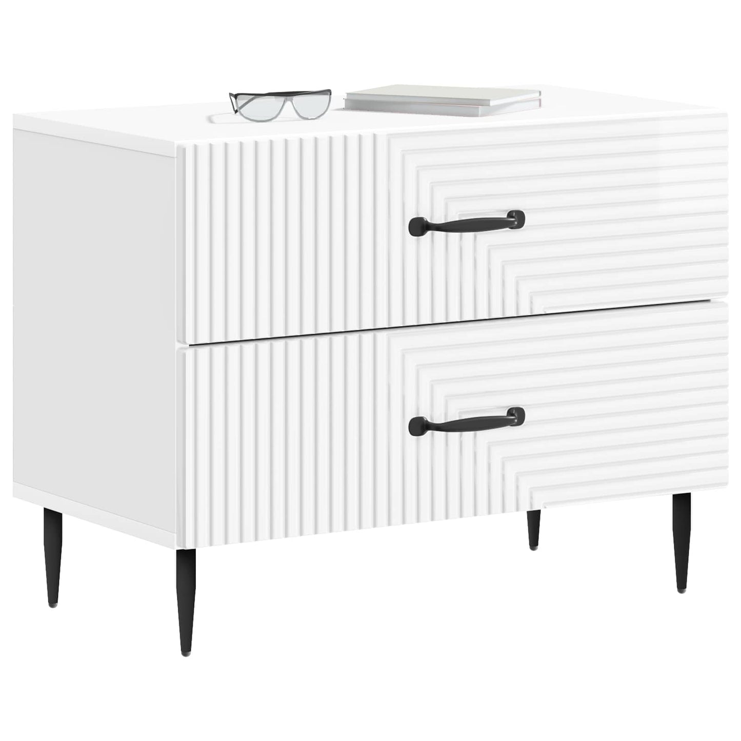 Nattbordskap Høgglans hvit 62 x 34,5 x 47,5 cm Konstruert tre