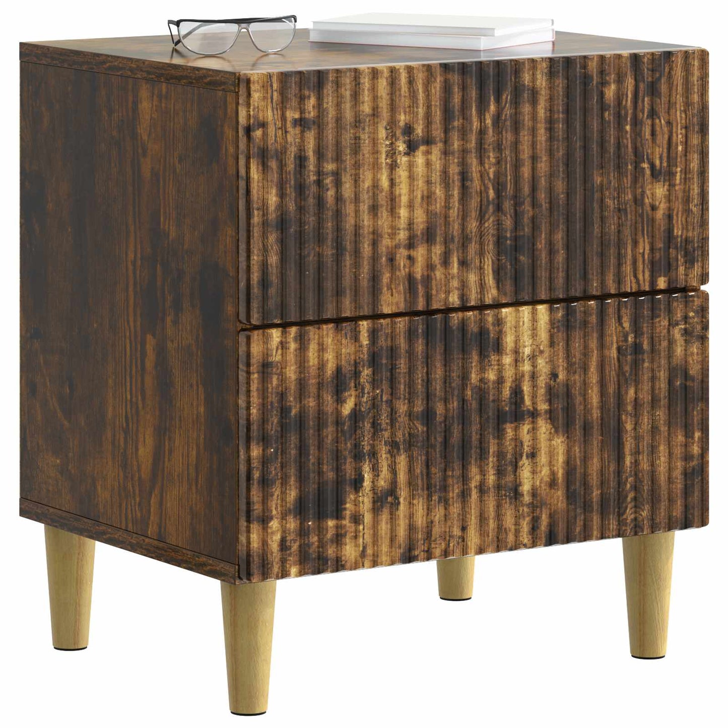Nattbordskap Røkt Eik 62 x 34,5 x 47,5 cm Konstruert tre