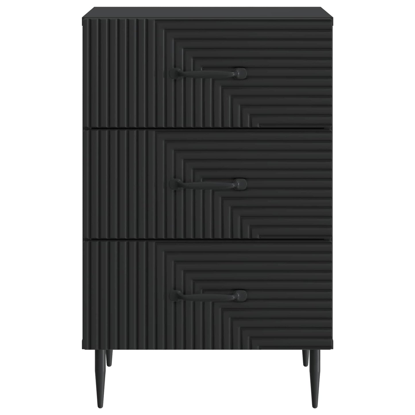 Nattbordskap med skuff Svart 43 x 41 x 66,5 cm Konstruert tre
