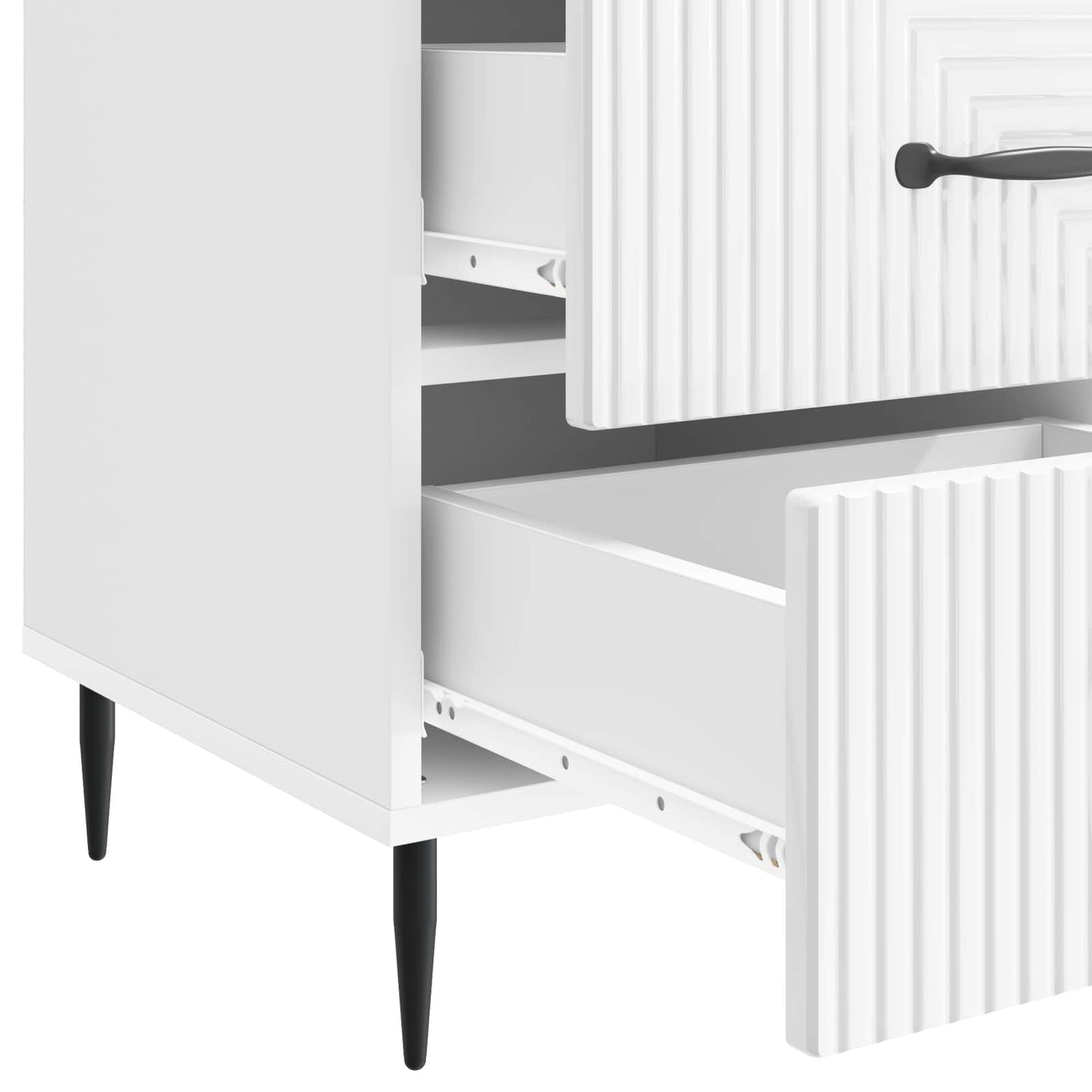 Nattbordskap Høgglans hvit 43 x 41 x 66,5 cm Konstruert tre