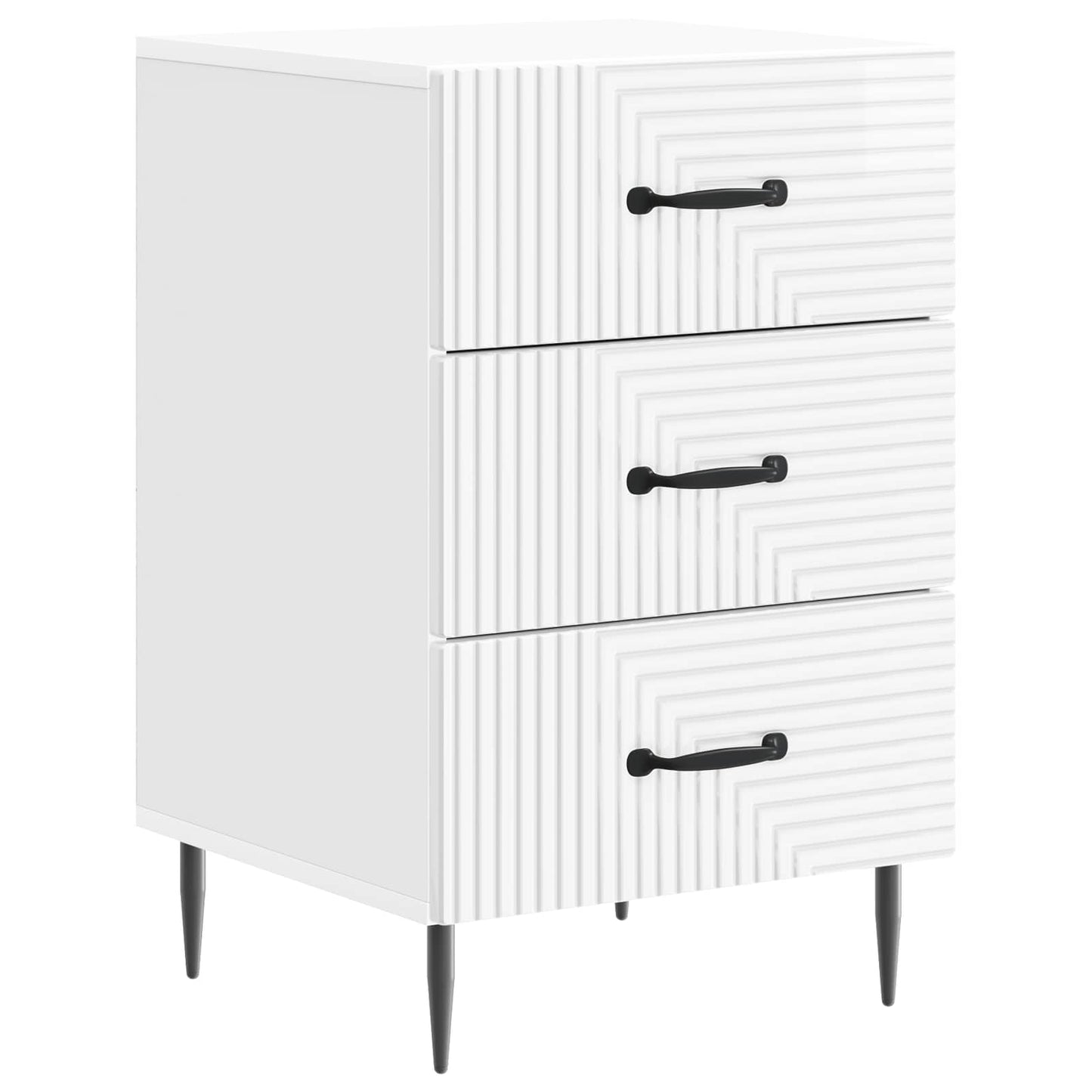Nattbordskap Høgglans hvit 43 x 41 x 66,5 cm Konstruert tre
