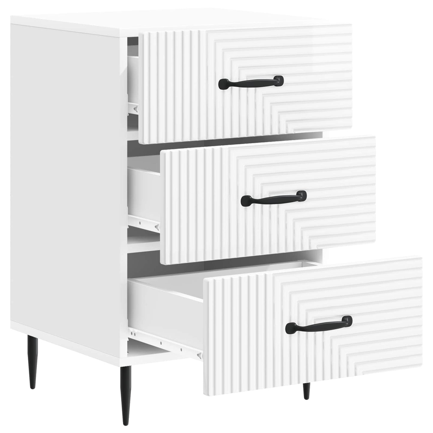 Nattbordskap Høgglans hvit 43 x 41 x 66,5 cm Konstruert tre