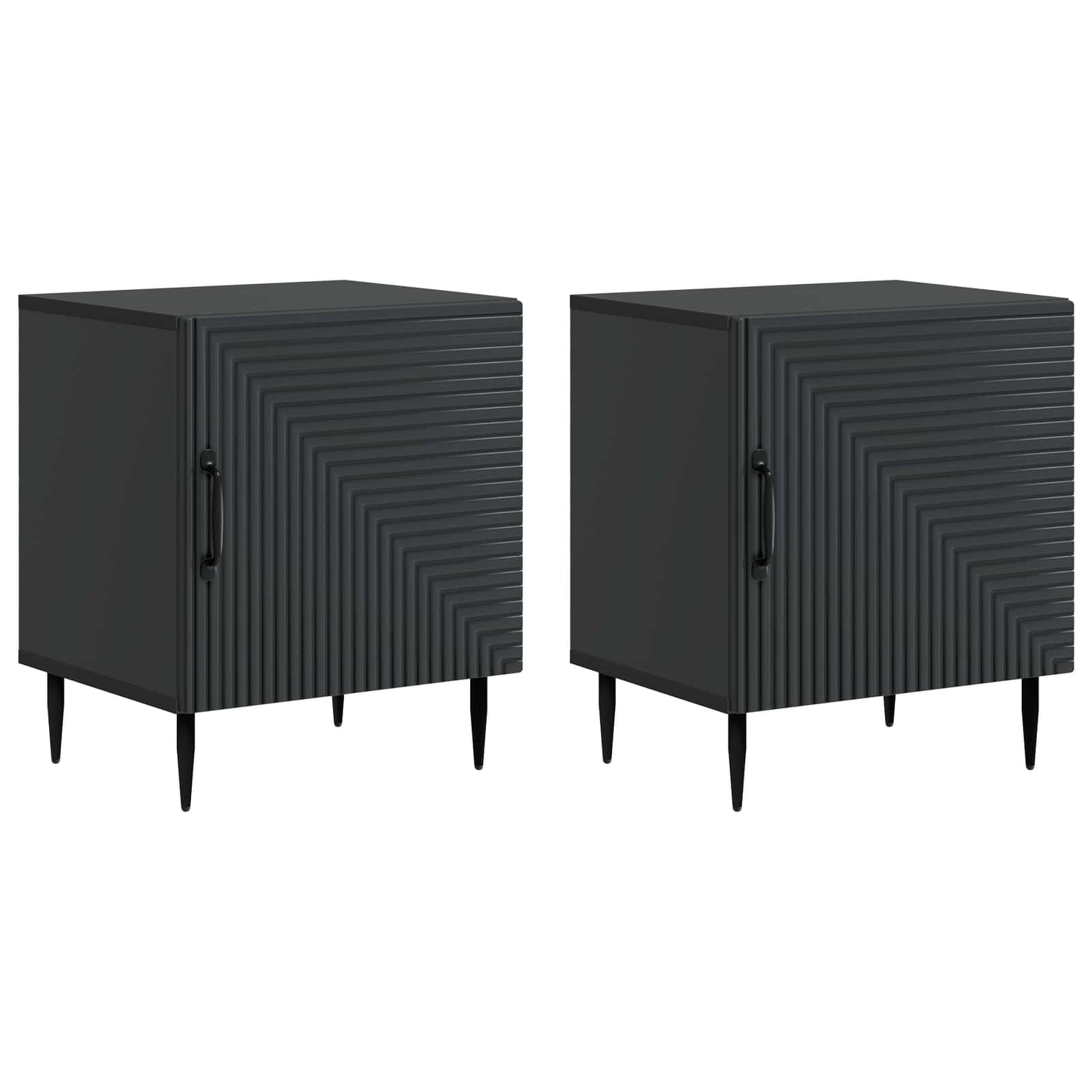 Nattbordskap 2 pcs Svart 43 x 34,5 x 50 cm Konstruert tre