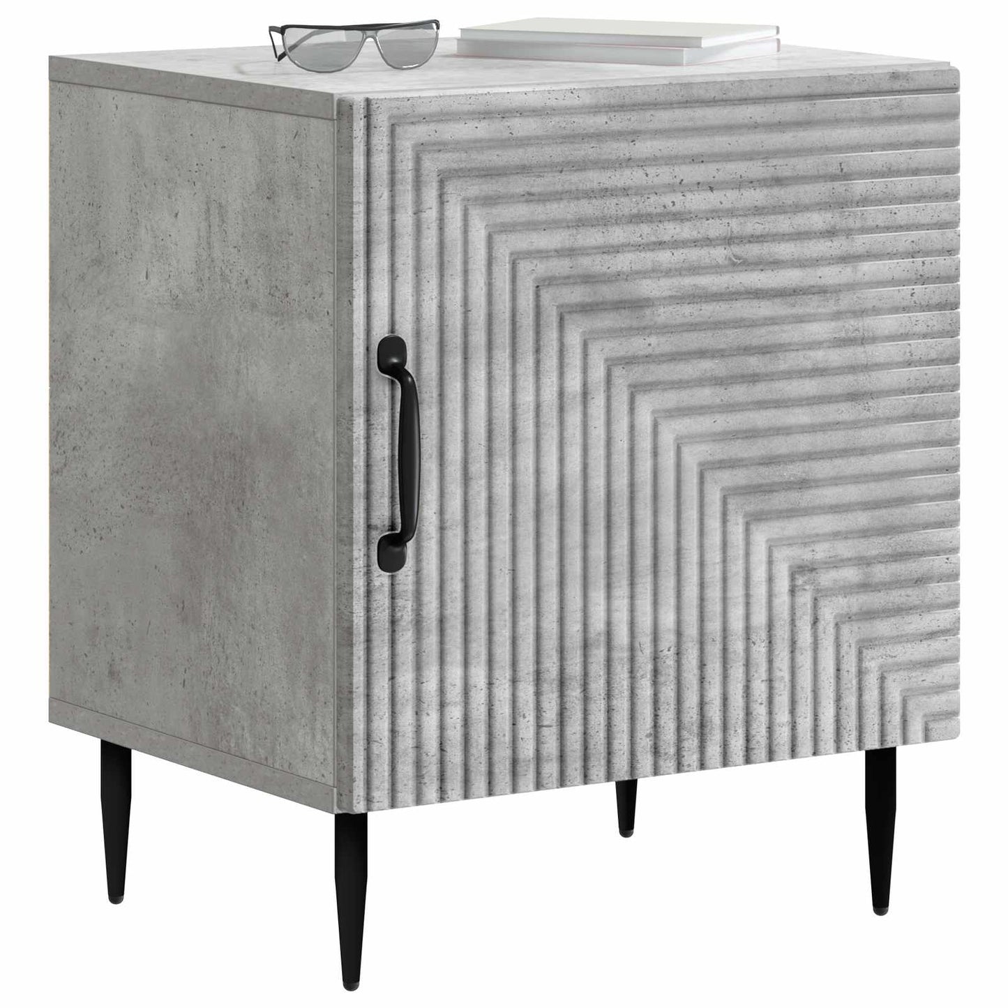 Nattbordskap 2 pcs Betonggrå 43 x 34,5 x 50 cm Konstruert tre
