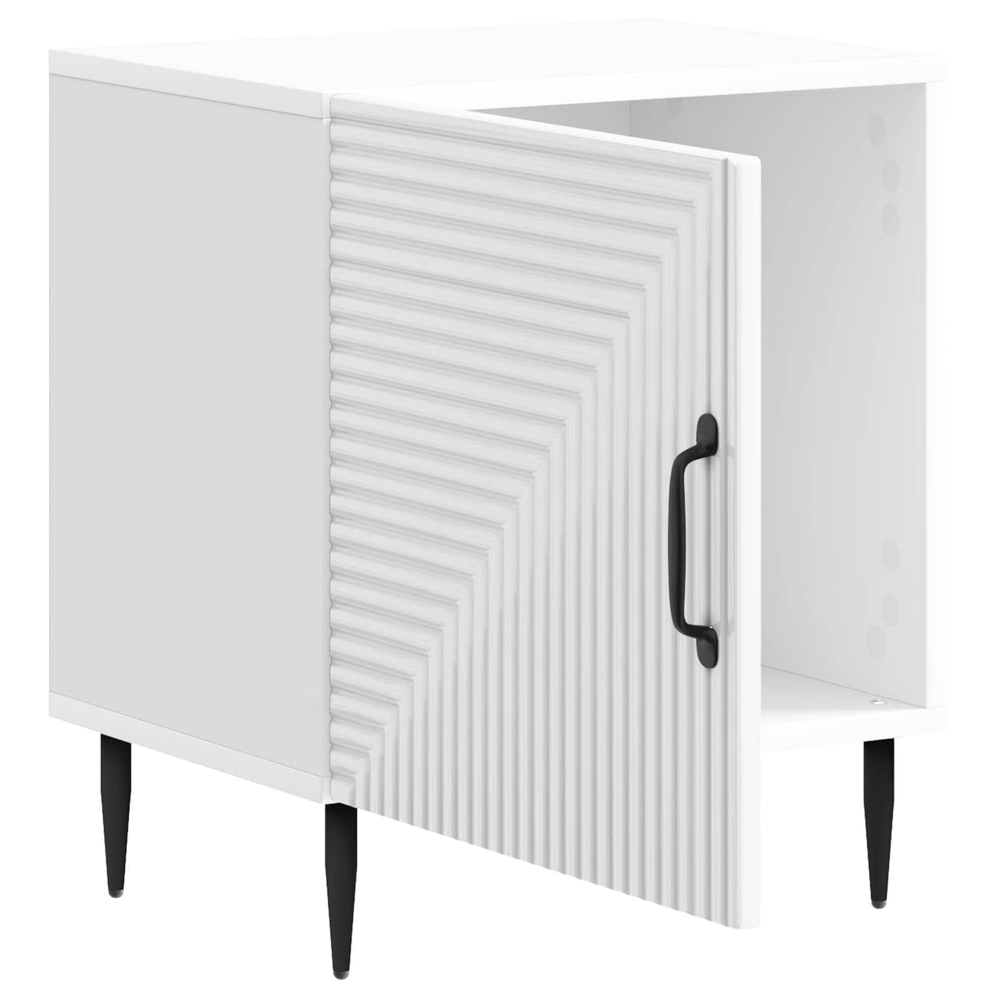 Nattbordskap 2 pcs Høgglans hvit 43 x 34,5 x 50 cm